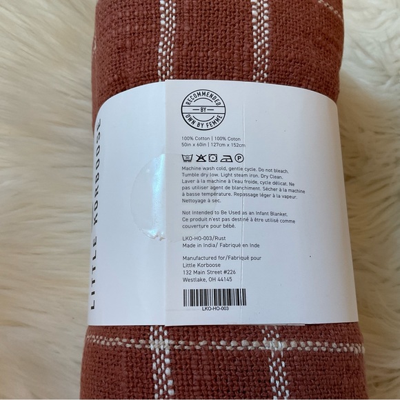 Little Korboose Woven Throw Blanket - NWT - Rust - Picture 5 of 8